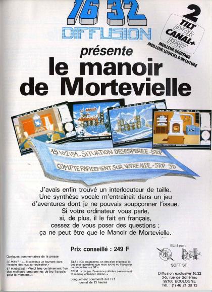 Manoir de Mortevielle, Le Publicité