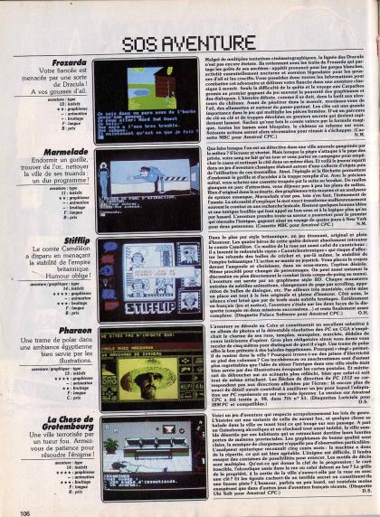 Chose de Grotemburg, La Test Amstrad CPC