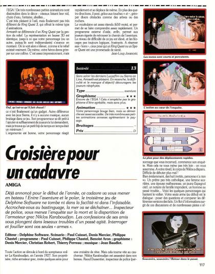 Croisière Pour Un Cadavre Test Amiga