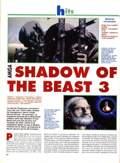 Shadow Of The Beast III Test Amiga